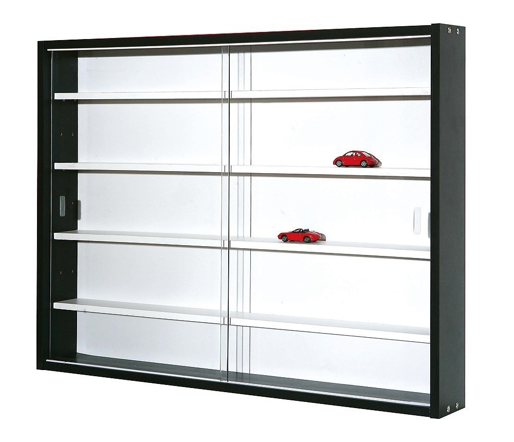 Vetrina Collezionismo Collecty Laminato Bianco/nero 80x9,5x60h Doppio Vetro - Inter Link