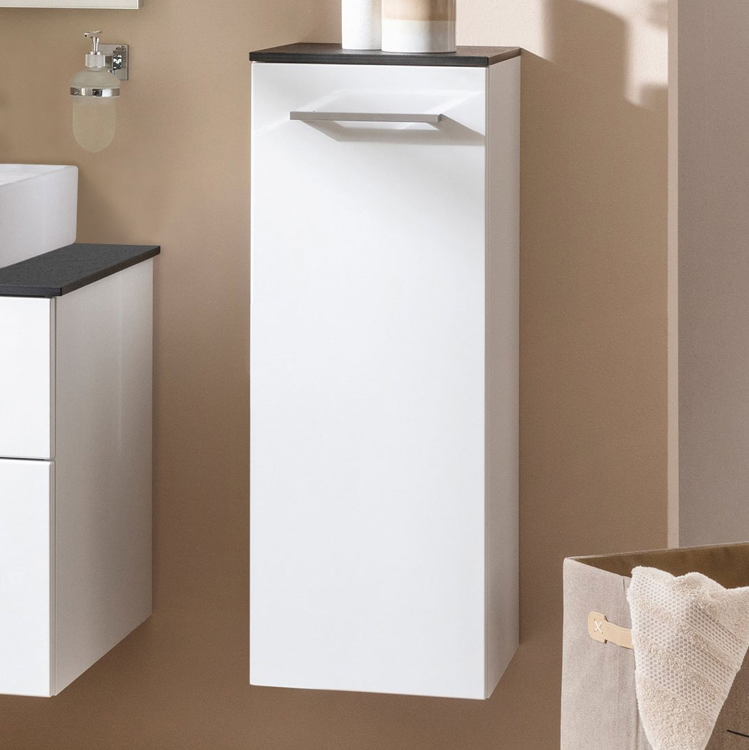 Fackelmann - Oxford Midischrank 30cm - Weiß Hochglanz