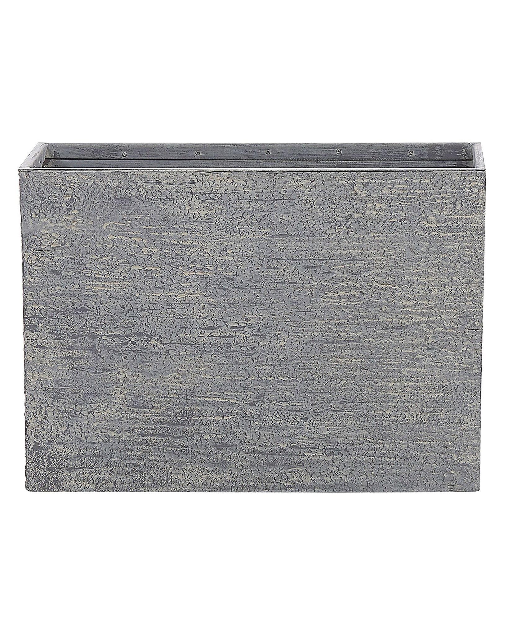 Beliani - Modern Outdoor Indoor Flower Pot Stone Rectangular 29 X 70 X 50 Cm Grey Edessa