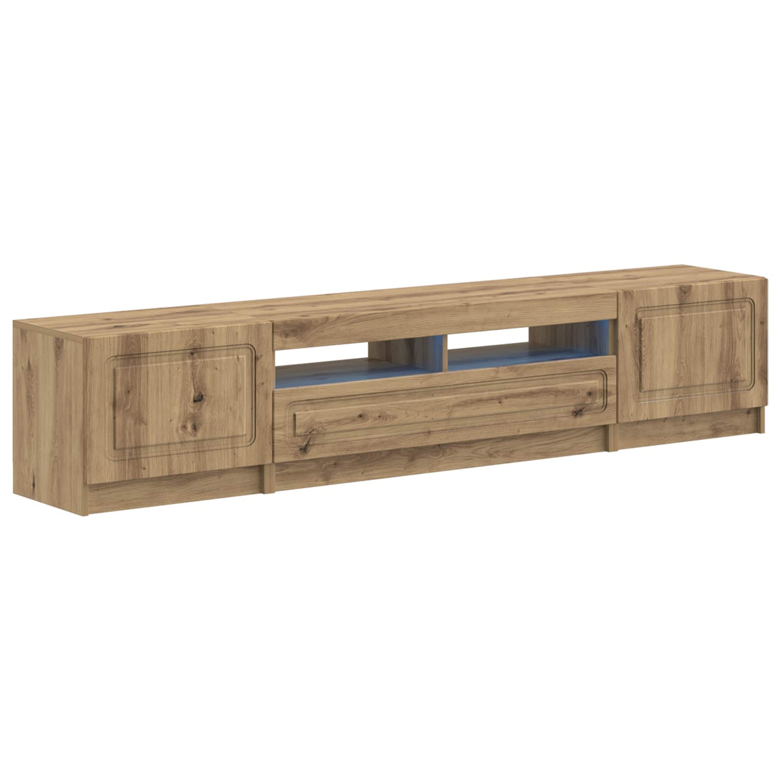 Vidaxl Grau Led-Tv-Schrank Utrecht 3 Stk. Artisan-Eiche Holzwerkstoff