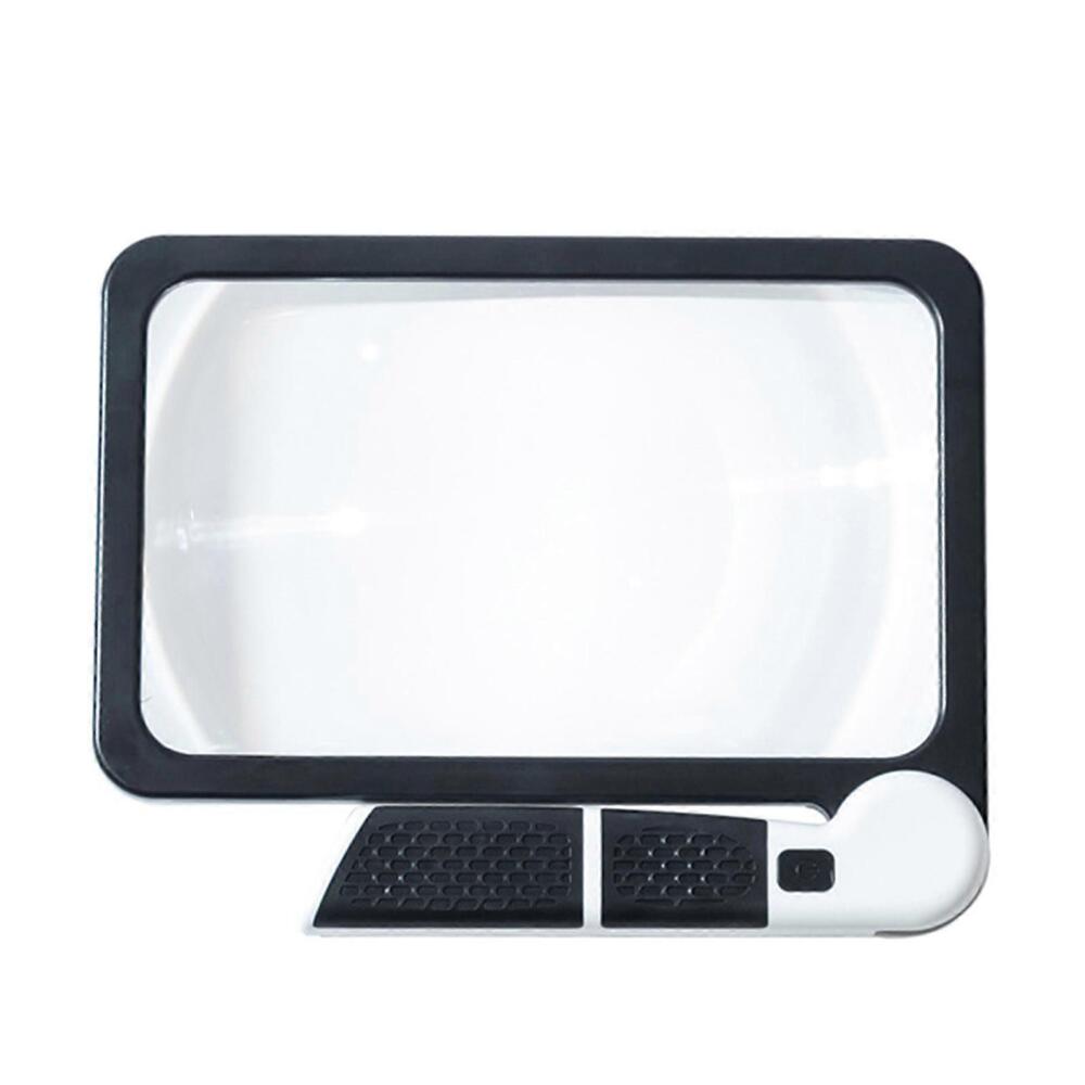 Loupe de poche lumineuse pliable à 48 LED, grossissement 5x, cadre ABS et lentille acrylique, 20,8 x 16,5 cm