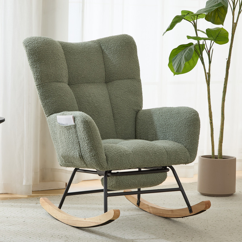 Fauteuil À Bascule Teddy Avec Pouf Et Dossier Haut Ergonomique