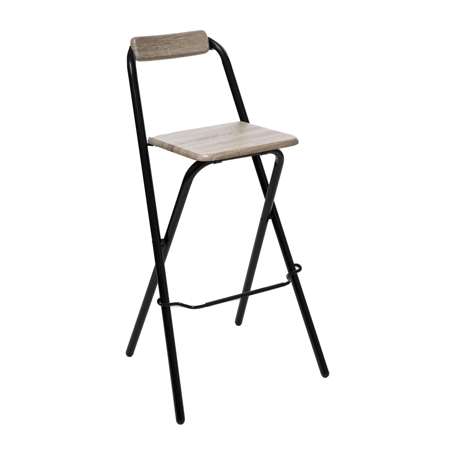 Atmosphera – Tabouret De Bar Pliable En Acier – Assise H. 75 Cm En Mdf – Revêtement Pvc – Dimensions L. 49 X L. 48 Cm – Poids 4,65 Kg