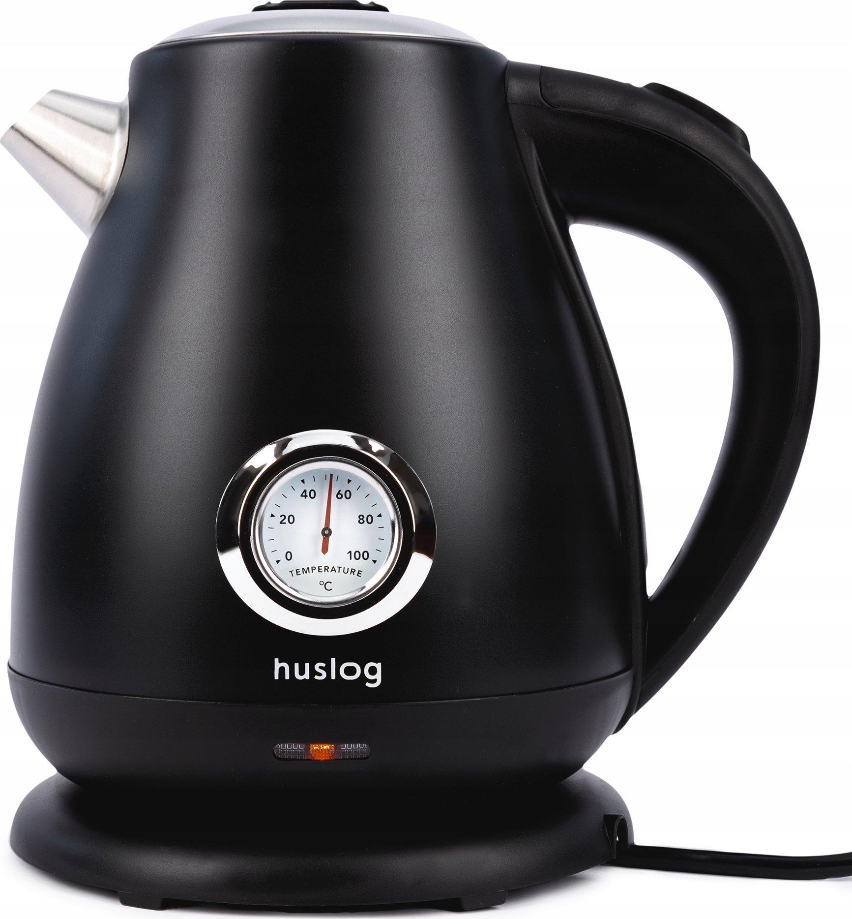 Huslog Schwarz Elektrischer Wasserkocher Mit Thermometer 1,7L Ak-0932, Wasserkocher, - Bild 3