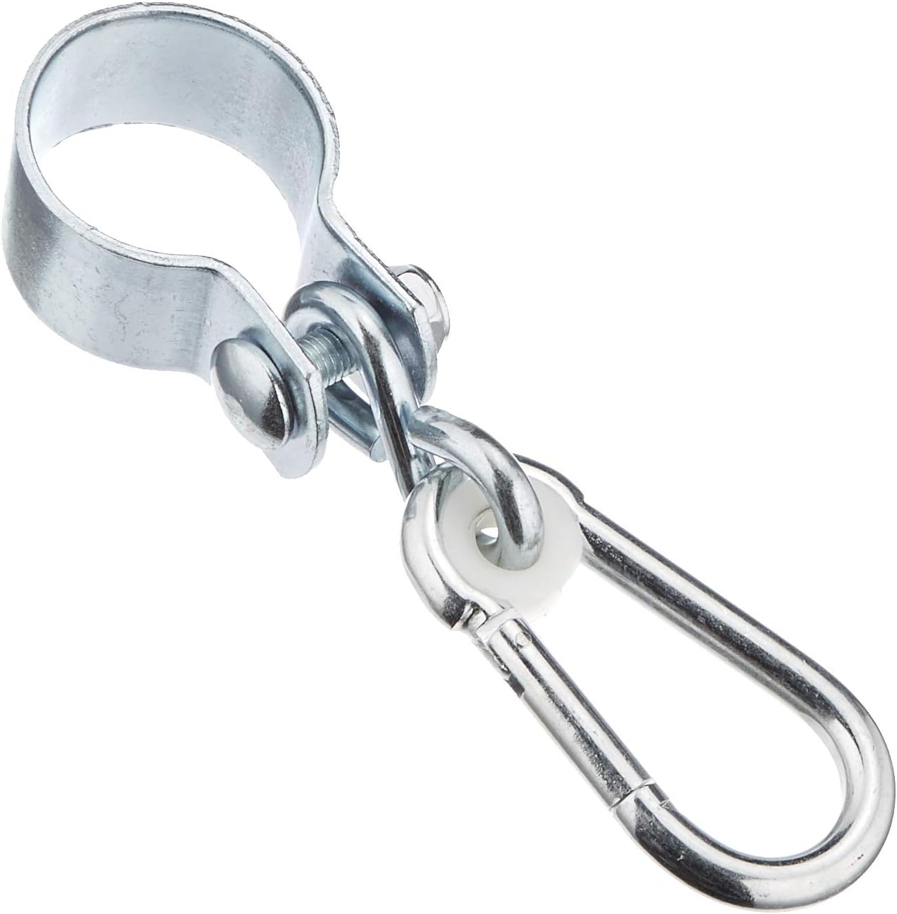Crochet pivotant galvanisé Ø50 mm, charge 350 kg, avec mousqueton, lot de 2