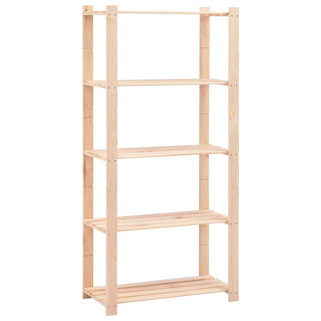 5-tier Storage Rack 80x38x170 Cm Solid Pinewood 250 Kg Vidaxl