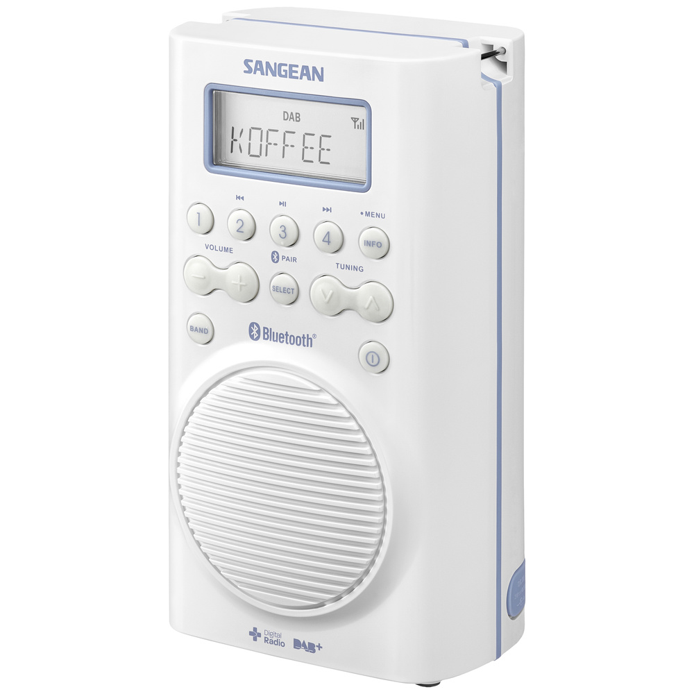 Sangean Weiß H205 Badradio Dab+, Ukw Bluetooth® Wasserdicht
