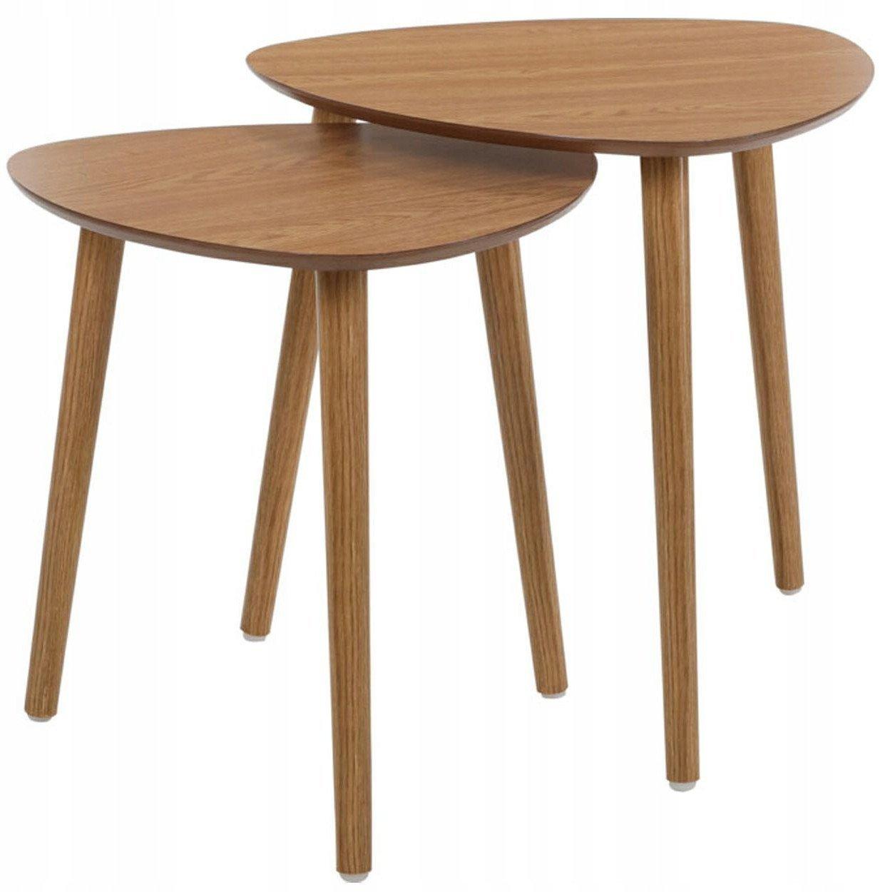 Actona Ensemble De Deux Tables Scandinaves Bois Naturel