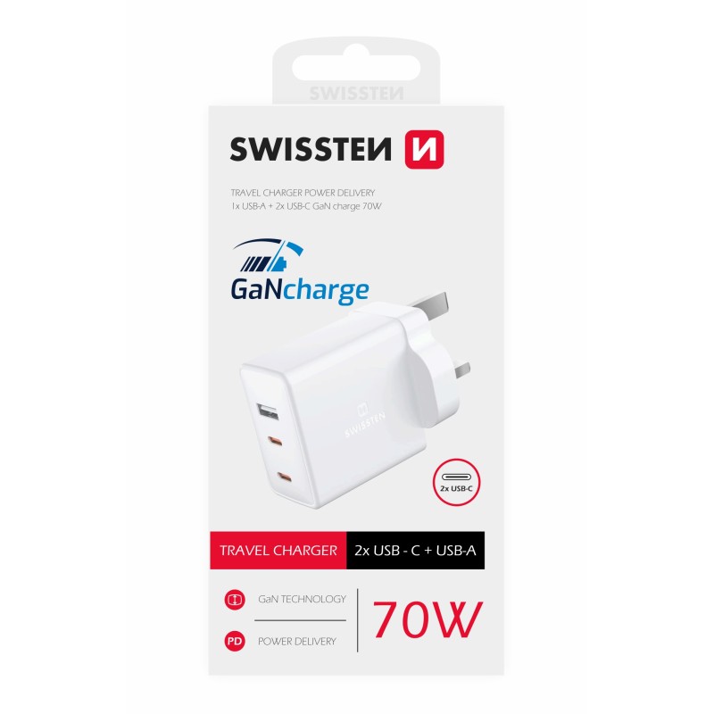 Caricabatterie Da Viaggio Gan 1x Usb-c 45w Power Delivery Bianco OEM