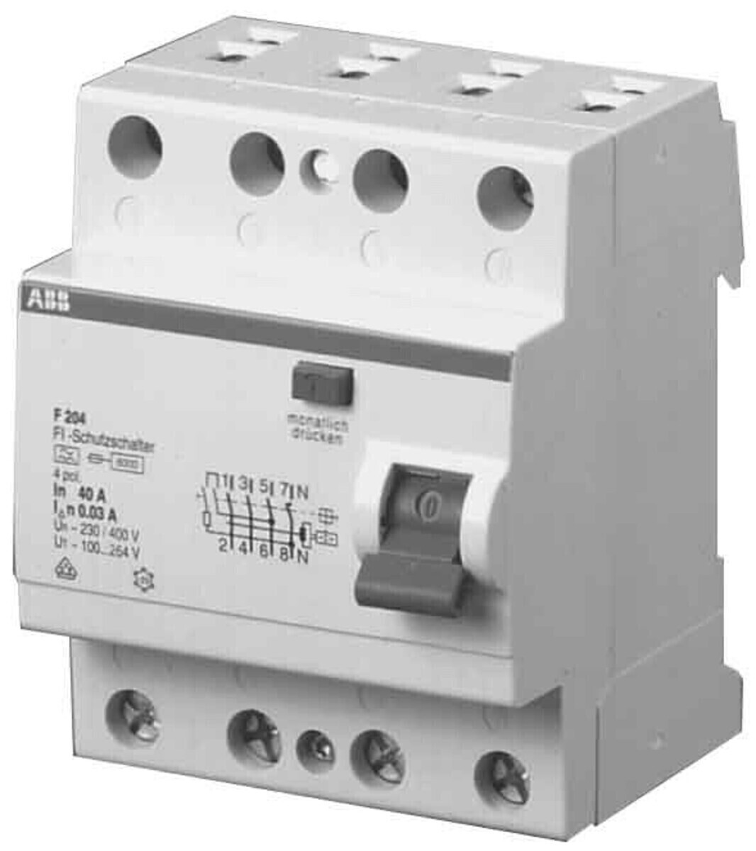 ABB F204A-40/0,03L FI-Schutzschalter 4P,Typ A,40A,30mA,N links - 2CSF204123R1400 - Bild 5