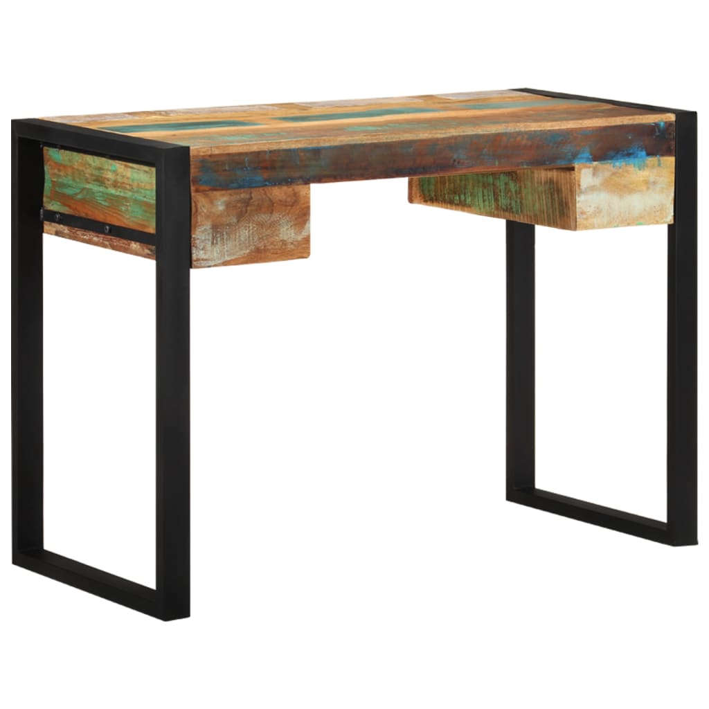Bureau Bois De Récupération Massif Vidaxl