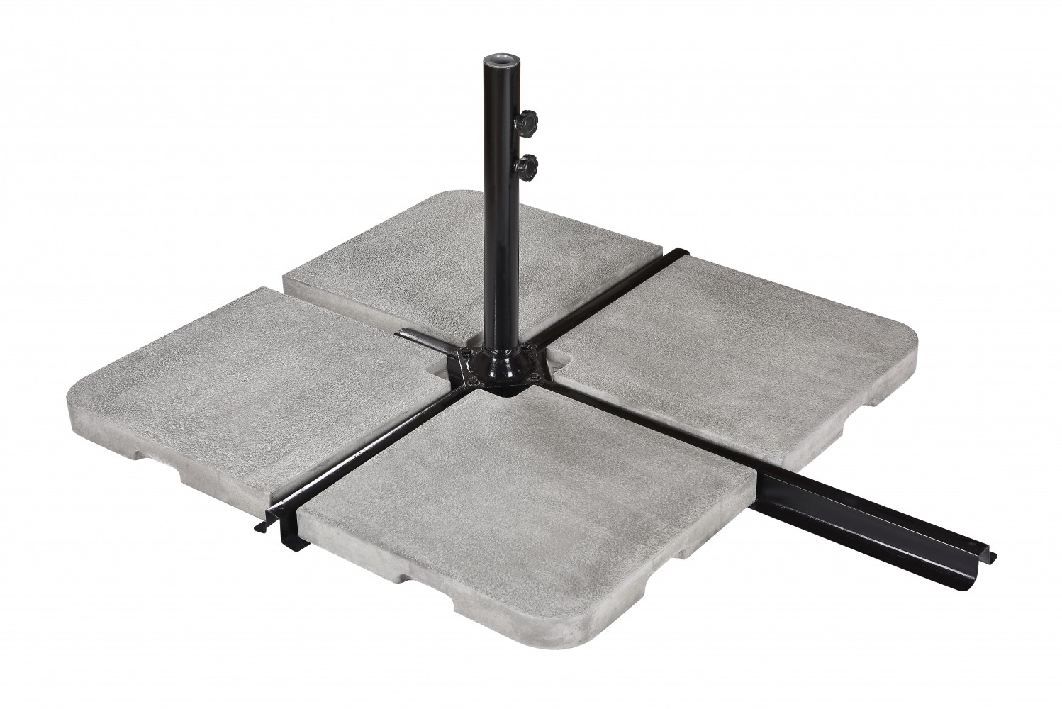 Centrale Brico – Dalle Pour Parasol Excentré Carrée 48x48cm – Ciment 22kg – Poignées Intégrées – Pour Terrains Accidentés
