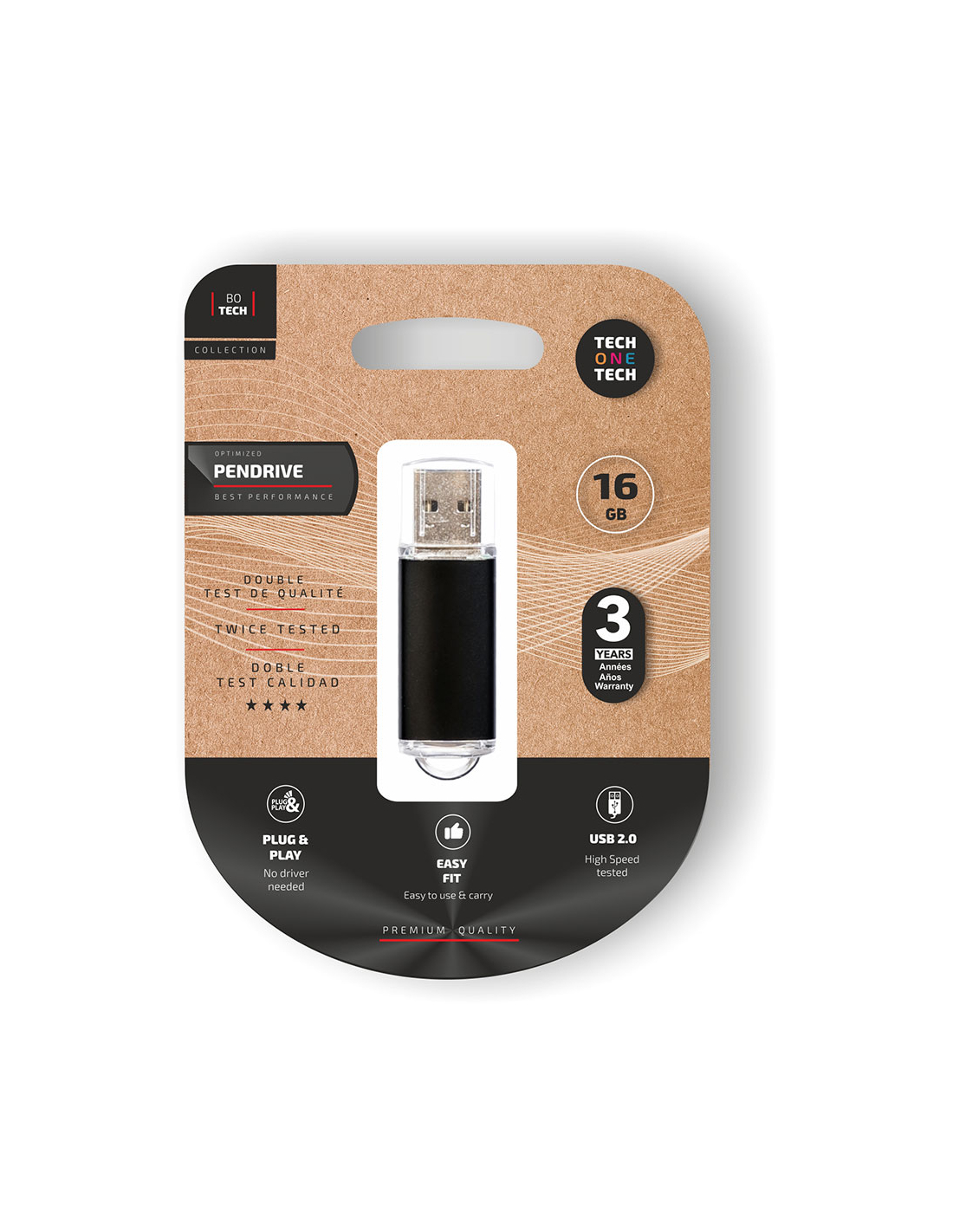 Tech-One-Tech Schwarz Tech One Tech Tec3006-16 Basic Pendrive 16Gb Usb 2.0 Professional Serie - Bild 2