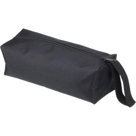 Pochette à outils en toile 600D imperméable, 25 x 8,5 x 7 cm, fermeture éclair, noire