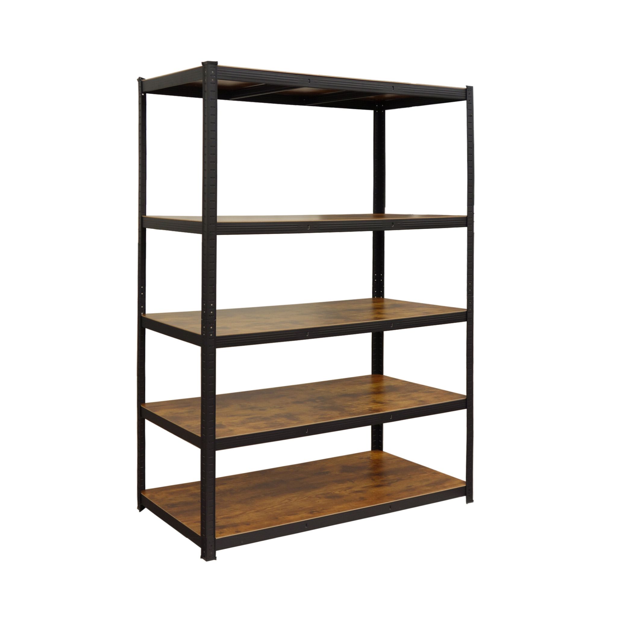 Relaxdays Heavy-duty Shelving Unit, 500 Kg, Hwd, 200 X 120 X 40 Cm, 5 Shelves, Wood-effect, Steel & Mdf, Black/brown