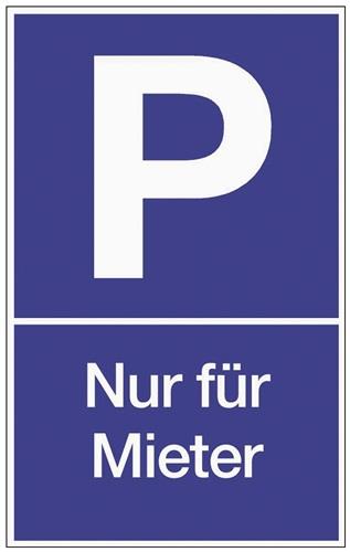 Hp Autozubehör Weiss/Blau Informationsschild, Parkplatzbeschilderung Parken Für Mieter L250xb400 Mm Kunststoff Blau - Image 3