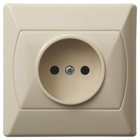 Ospel Beige Akcent Einzelsteckdose B/U Gp-1A/01