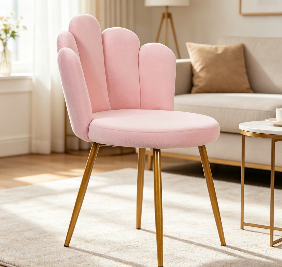 Wilitto Chaise Décorative Rose Style Moderne - Chaise De Coiffeuse