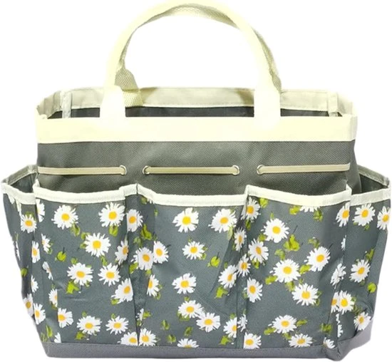 Sac à outils de jardin multi-poches en Oxford 600D, 31 x 14 x 25 cm, gris