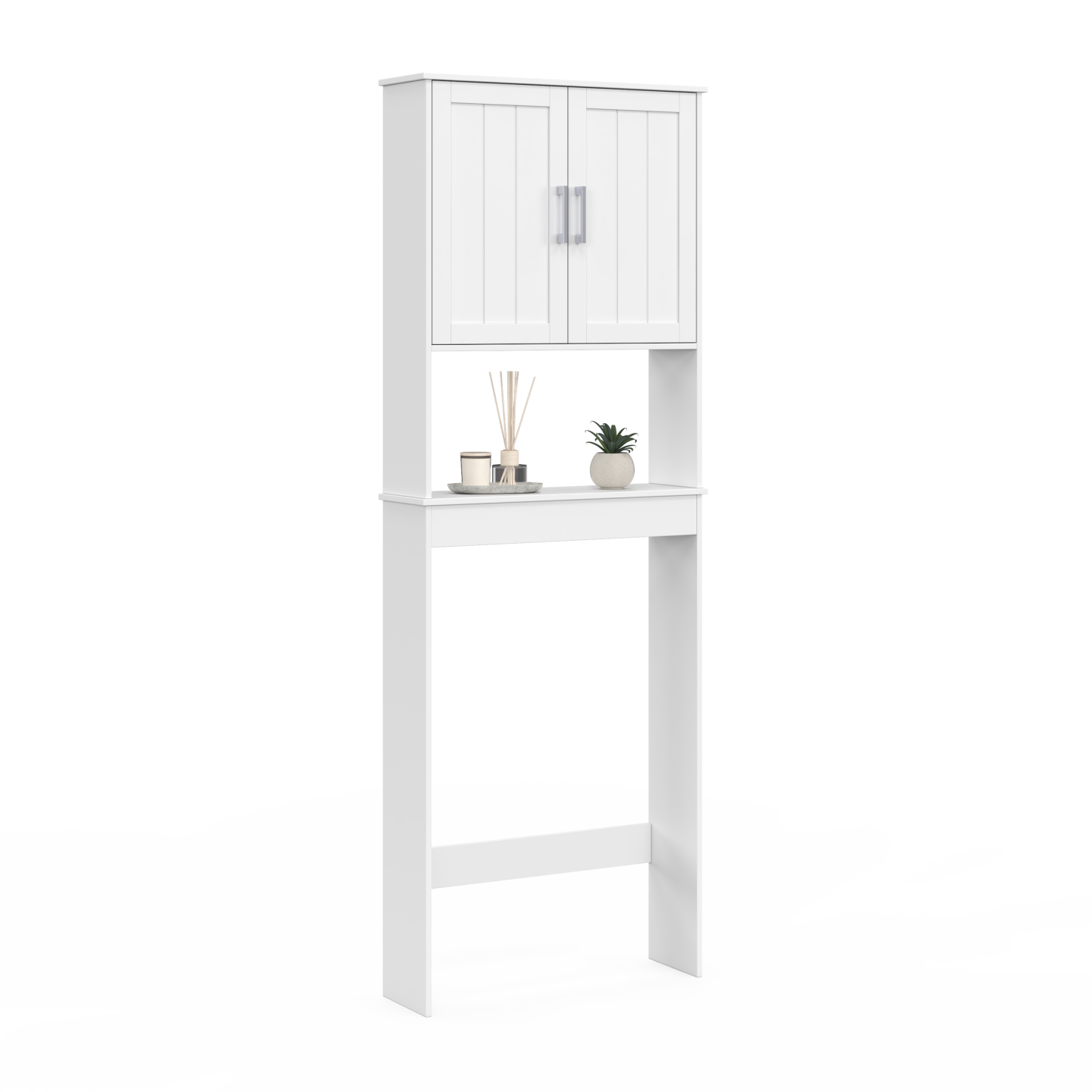 Idmarket - Meuble Étagère Dessus Wc Waldo Placard Bois Blanc
