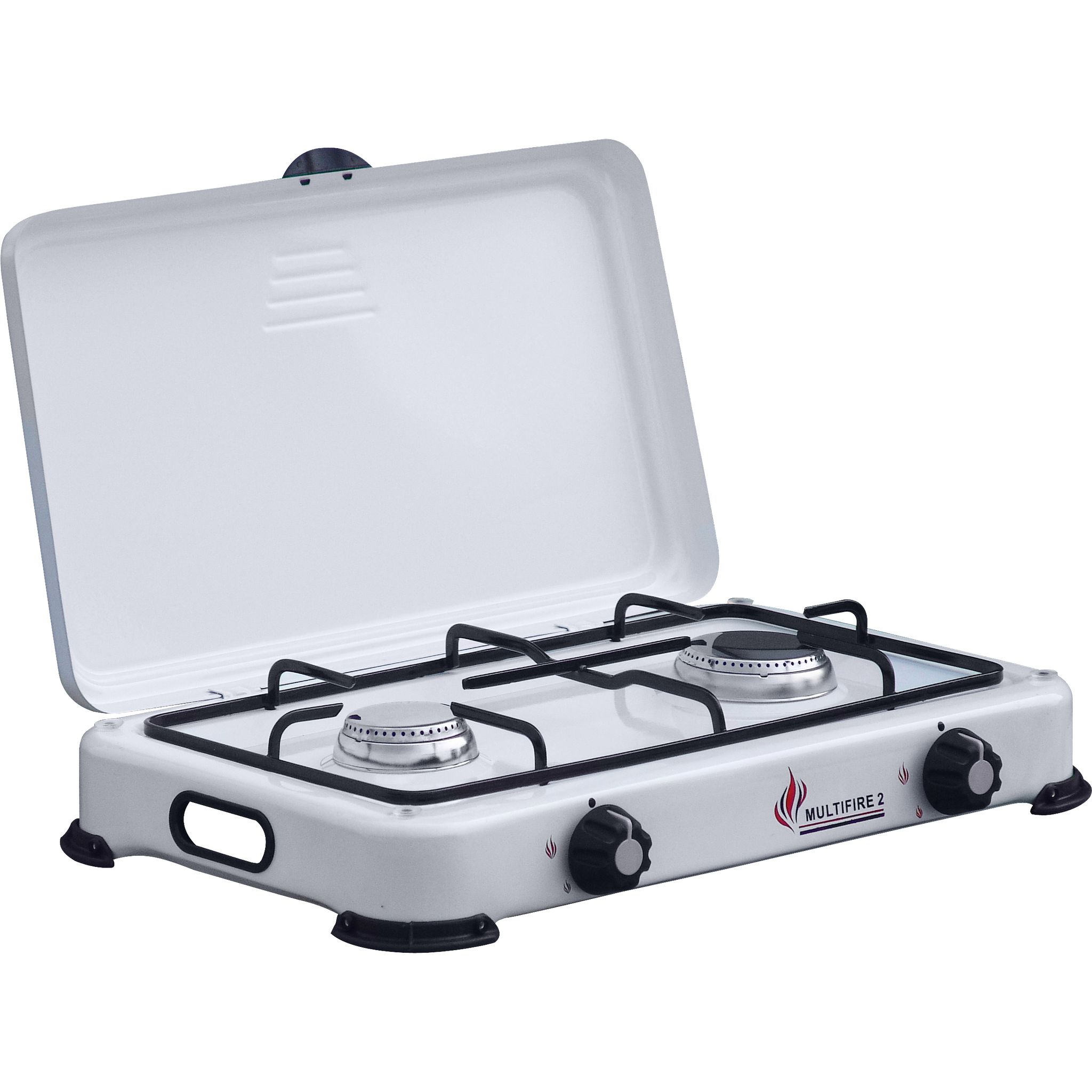 Fornello A Gas 2 Fuochi Con Coperchio Camping Multifire 2