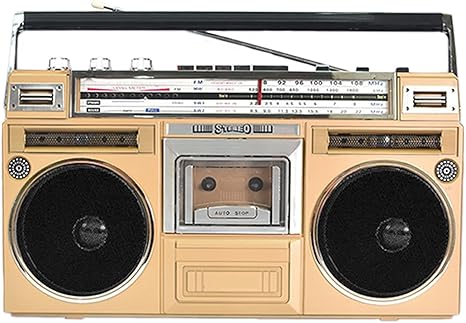 Portable Retro Boombox Mit Cd Und Kassettenspieler, Portable Dab Radio Mit Fm Und Dab+ Radio, Bluetooth Empfänger+lautsprecher (gold)