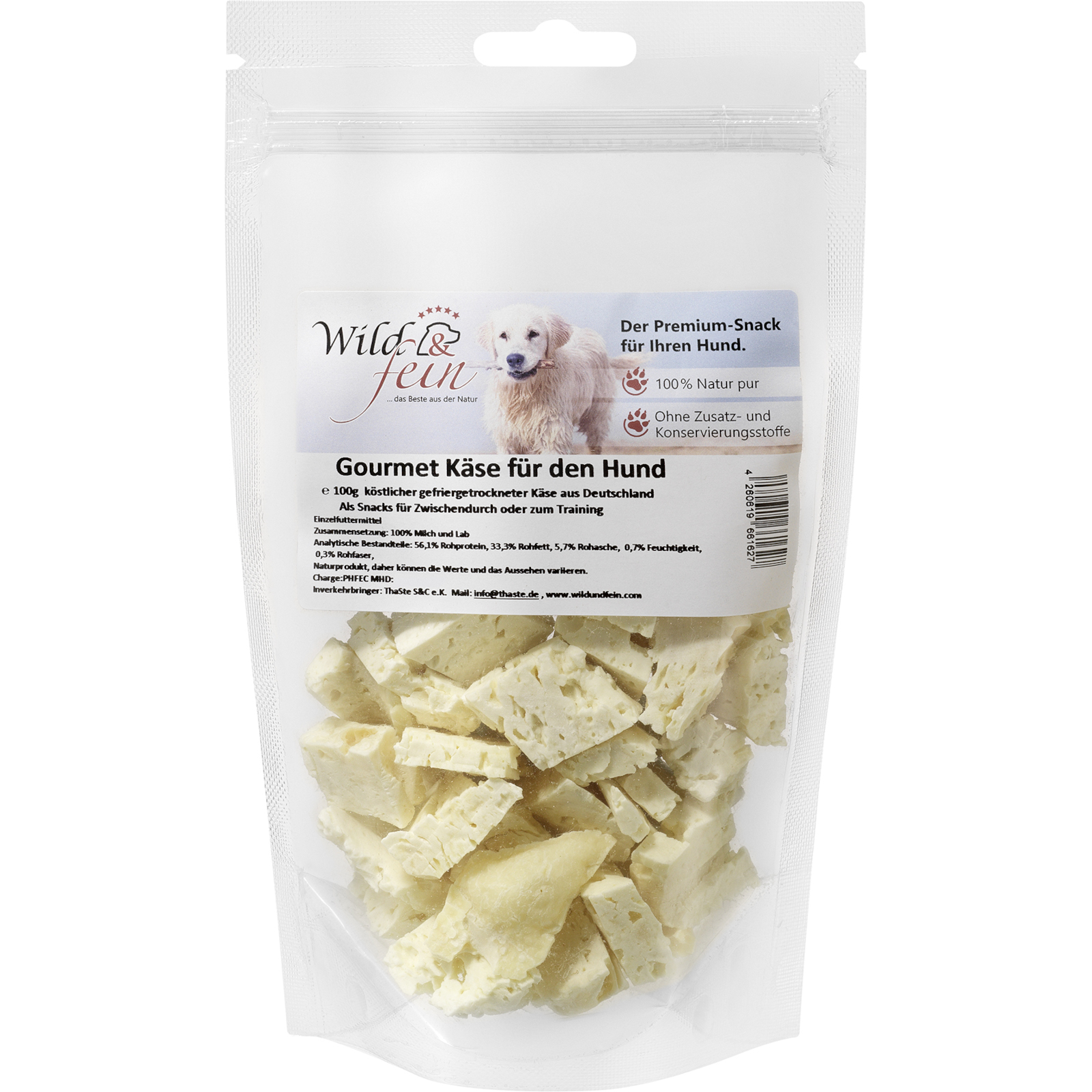 Wild & Fein Gourmet Käsesnack, Gefriergetrocknet - 100 G