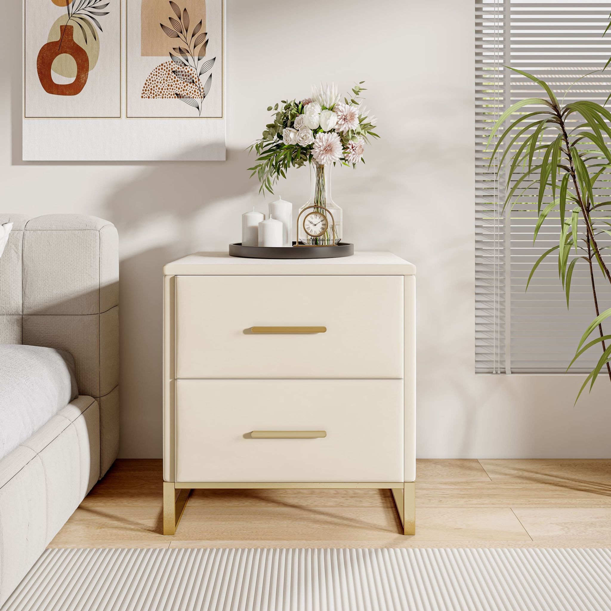 Lot De 2 Tables De Chevet Avec 2 Tiroirs