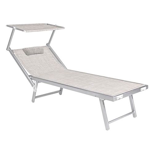 Lettino Spiaggia Con Parasole E Poggiatesta 'budelli' Singolo Cm. 1...