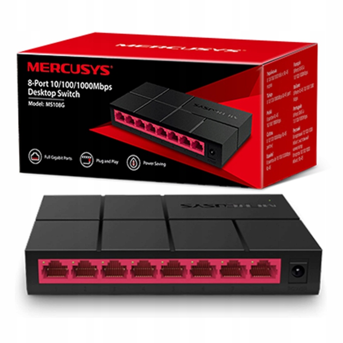 Mercusys Switch Ethernet Gigabit 8 Ports - Ms108g - 10/100/1000 Mbps - Plug And Play - Green Ethernet - Bild 6