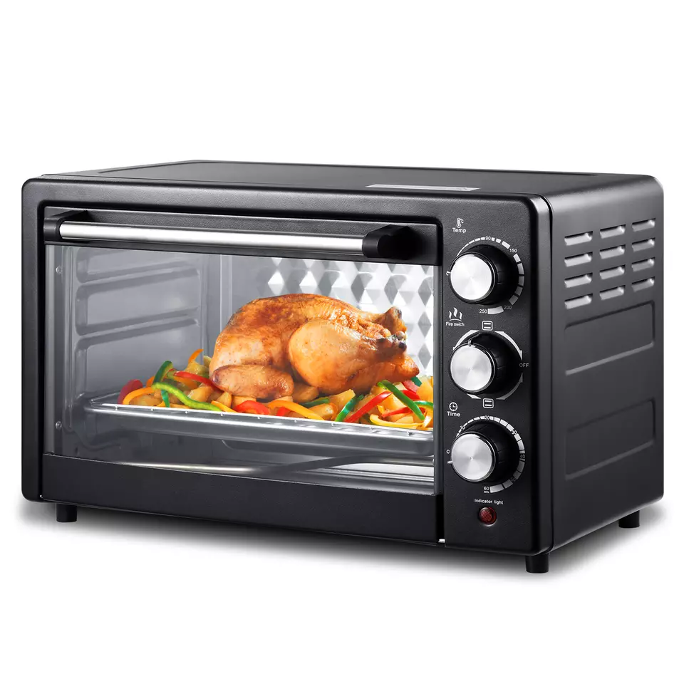 Mini Forno Elettrico 21 L, 1000 W, 10-250 °c, Timer 0-60 Min, Forno Per Pizza Per Cuocere, Arrostire, Scongelare, Riscaldare, Nero