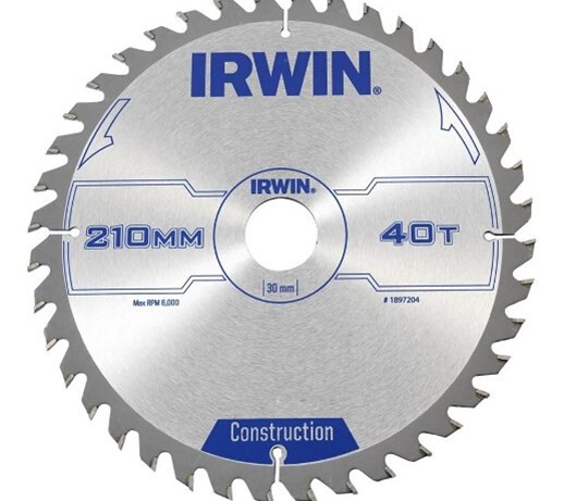 Irwin , Sägeblatt, Irw1897204 210 X 30 Mm 40Teeth Kreissägeblatt Mit Atb Mahlgrössen Zahn - Bild 5