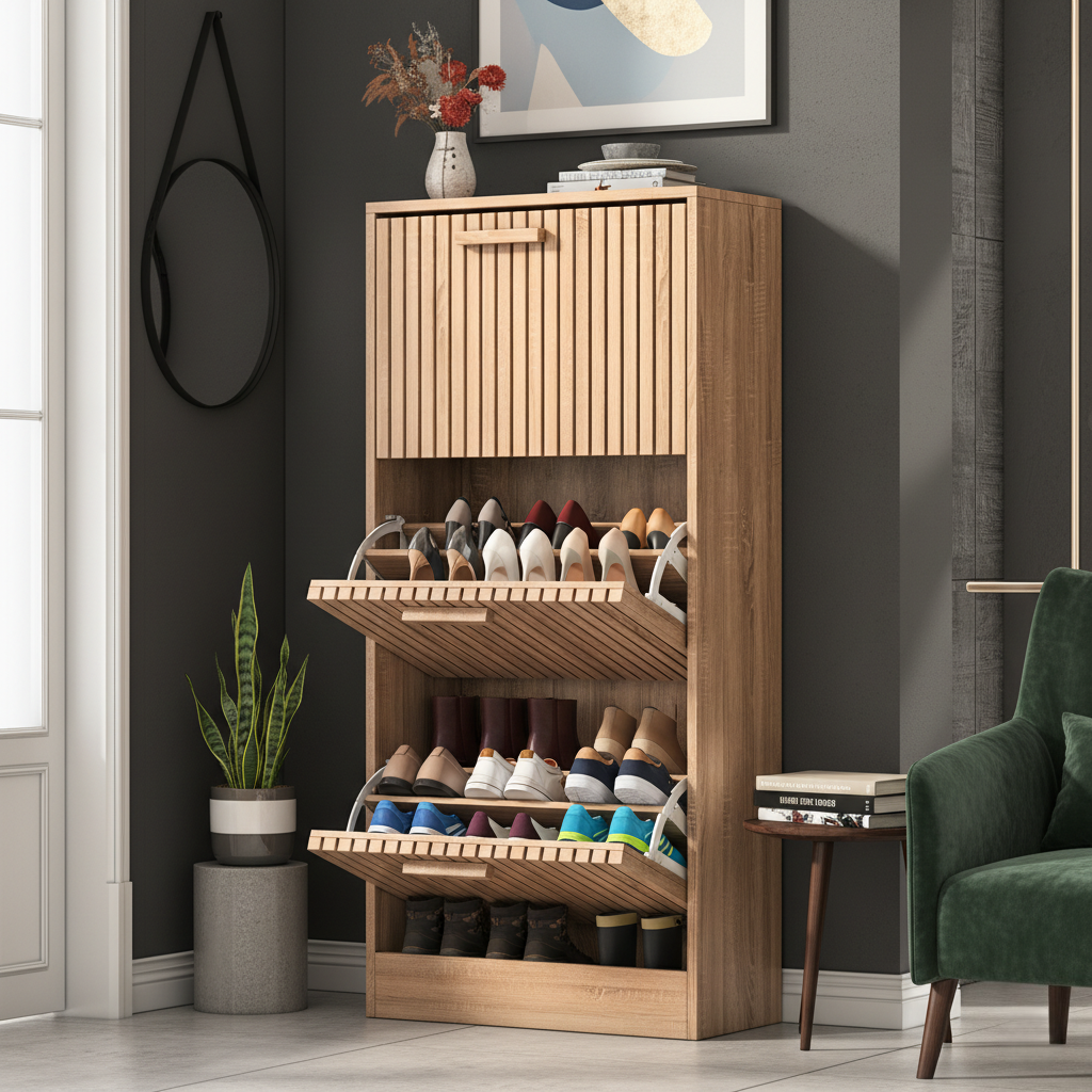 Meuble À Chaussures Aspect Bois