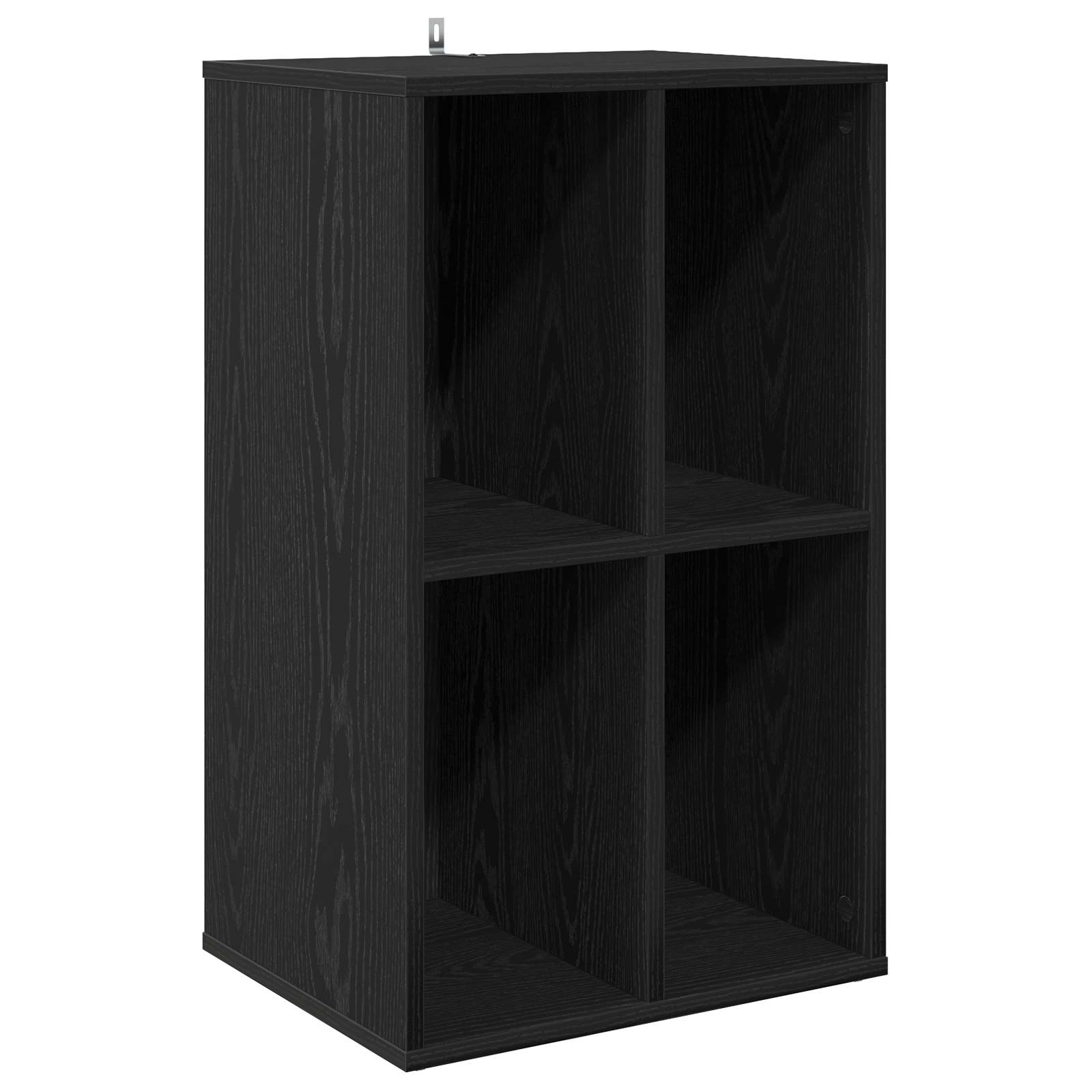 Vidaxl Schwarz Schallplattenschrank Eichen-Optik 44,5 X 36,5 X 74,5 Cm