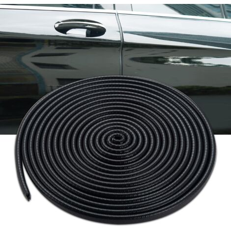 Lablanc - Protezione Per Bordi Portiere Auto In Gomma Senza Colla - Accessori Auto In Gomma A Forma Di U - Per Berline, Camion, Suv, Atv, Barche (5 M, Nero)