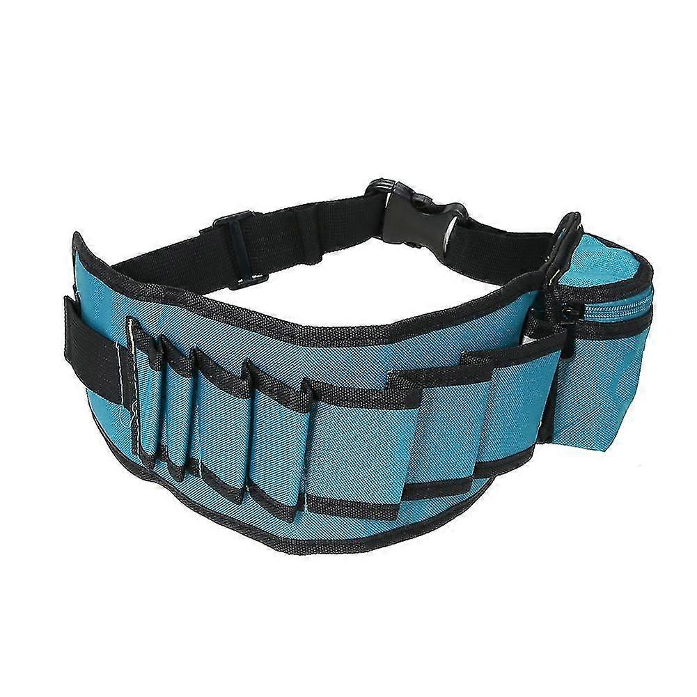 Sacoche à outils de ceinture multipoches en toile, 53 x 13 cm, turquoise