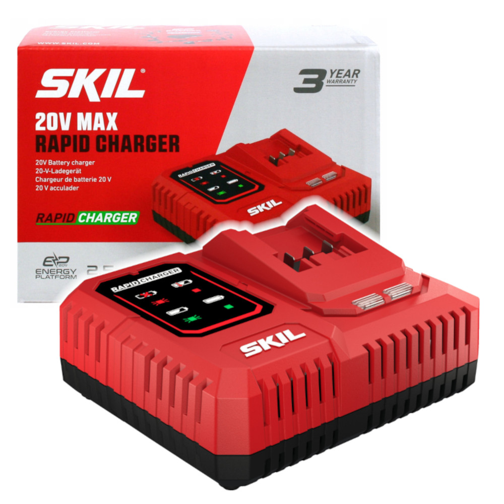 Skil Chargeur Rapide 20V Max Recharge Ultra-Rapide Des Batteries 20V Max