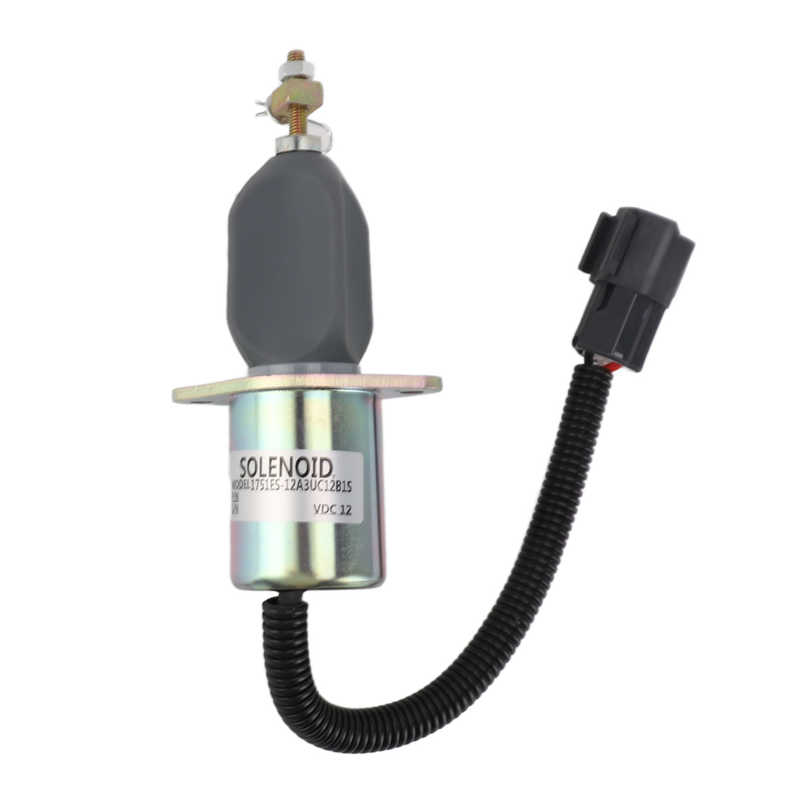 Électrovanne d'arrêt carburant 12 V, distance de montage 65 mm, fer, modèle 1751ES 12A3UC12B1S