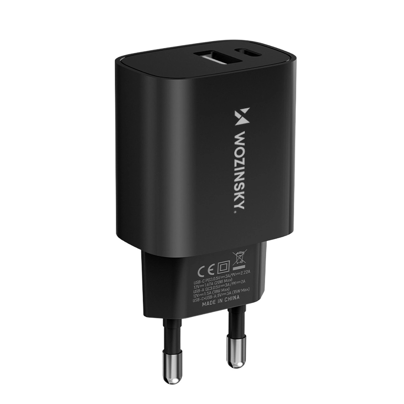 Oem Schwarz 20-W-Usb-A/Usb-C-Netzteil, 100–240 V,