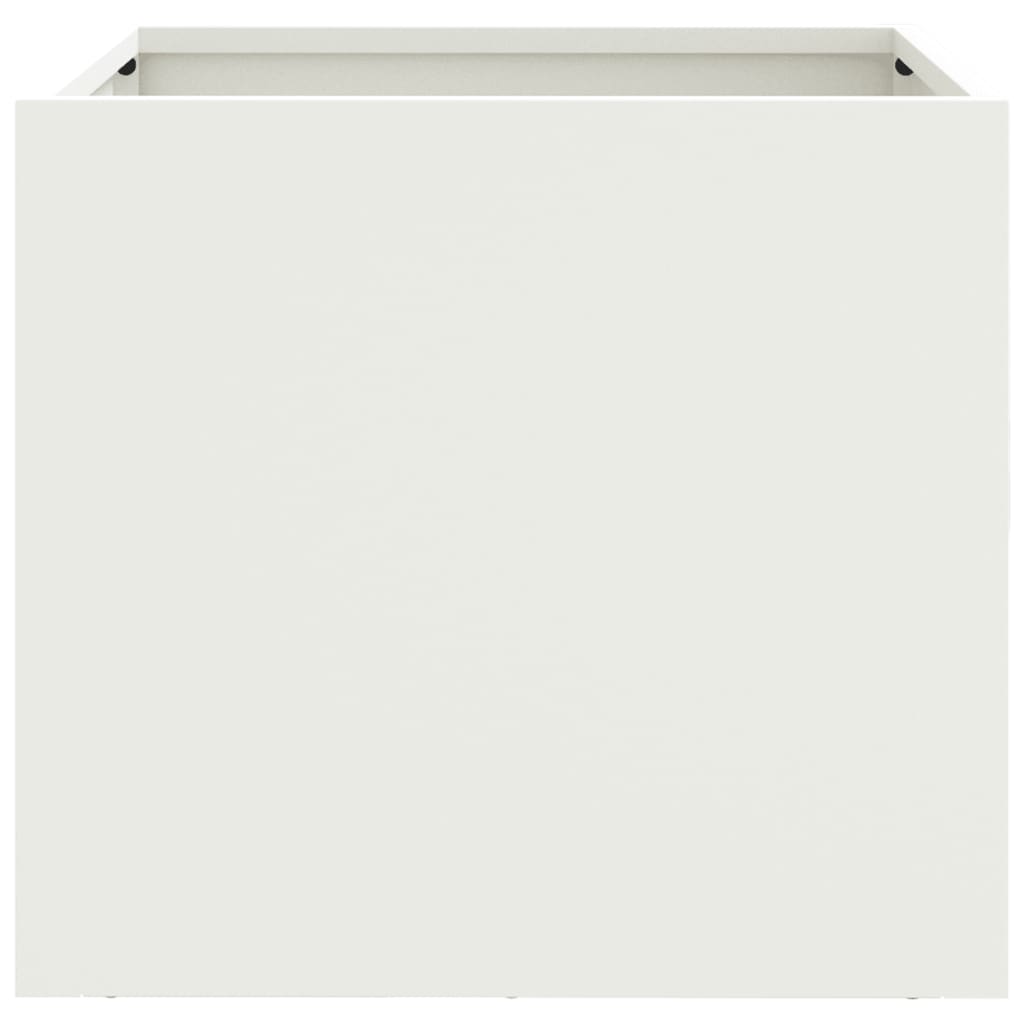 Fioriere 2 Pz Bianche 32x30x29 Cm In Acciaio Vidaxl
