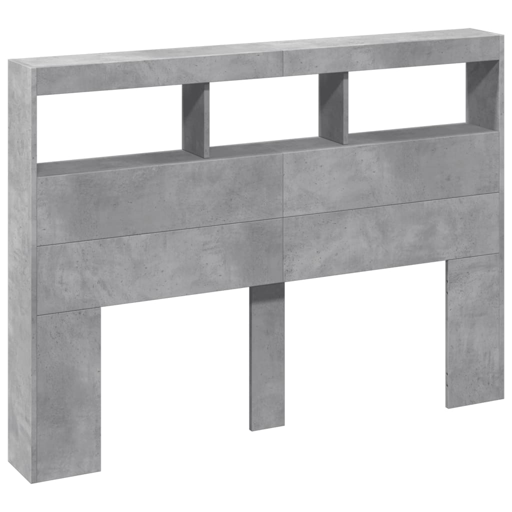 Armoire Tête De Lit Avec Led Gris Béton 140x17x102 Cm - Vidaxl