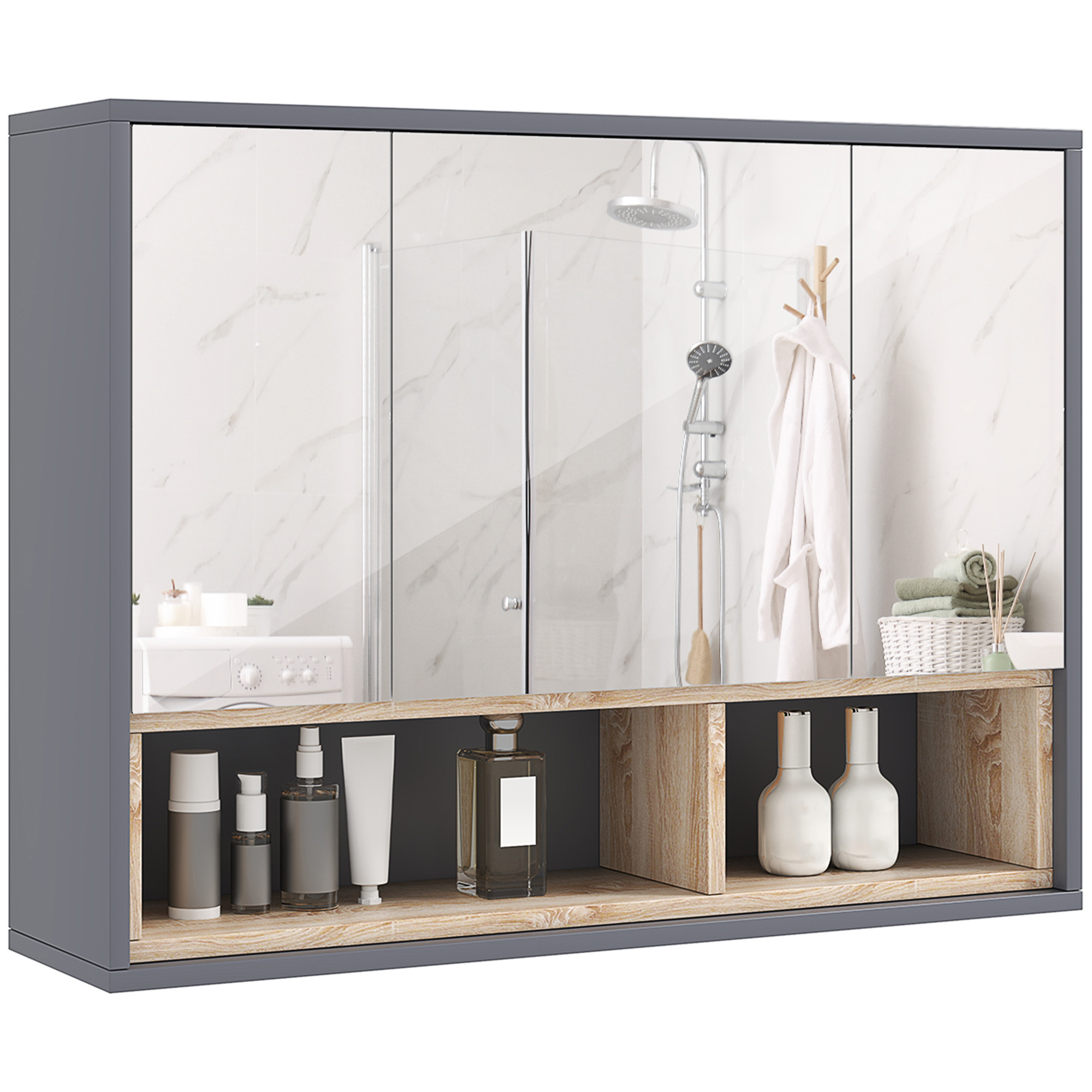 Meuble Salle De Bain Avec Miroir. Armoire Toilettes Murale Avec