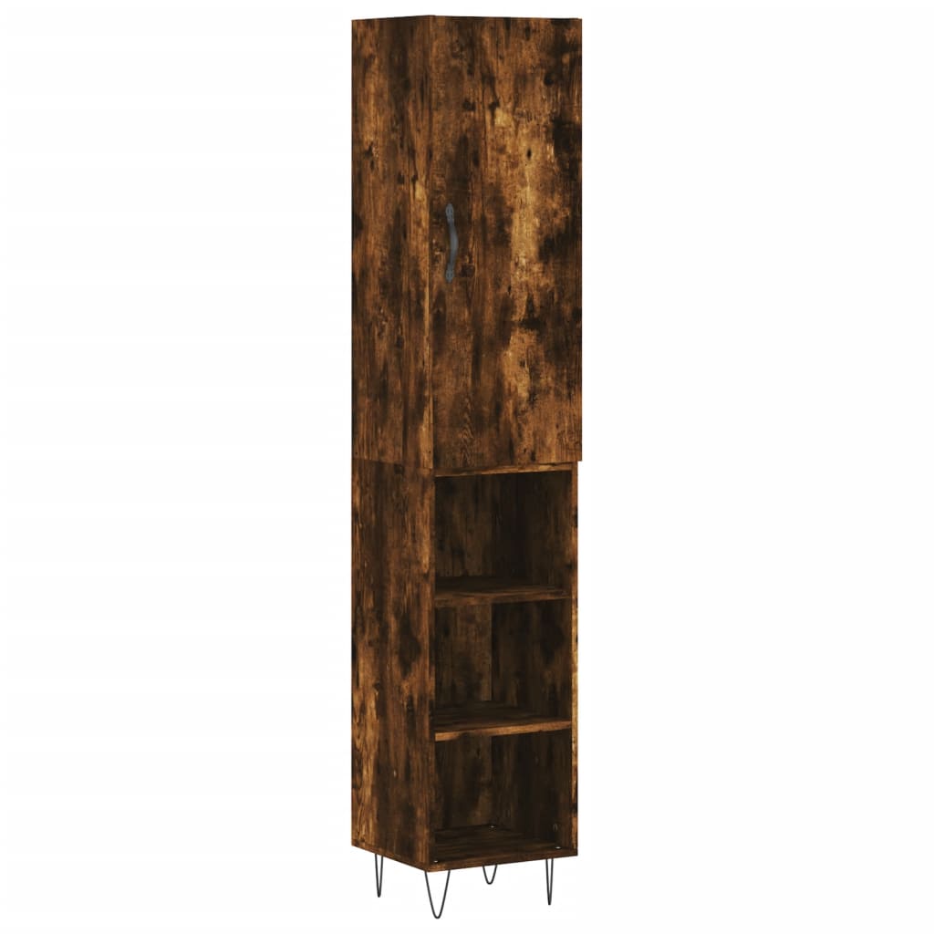 vidaXL Hoge kast 34,5x34x180 cm bewerkt hout gerookt eikenkleurig3199014