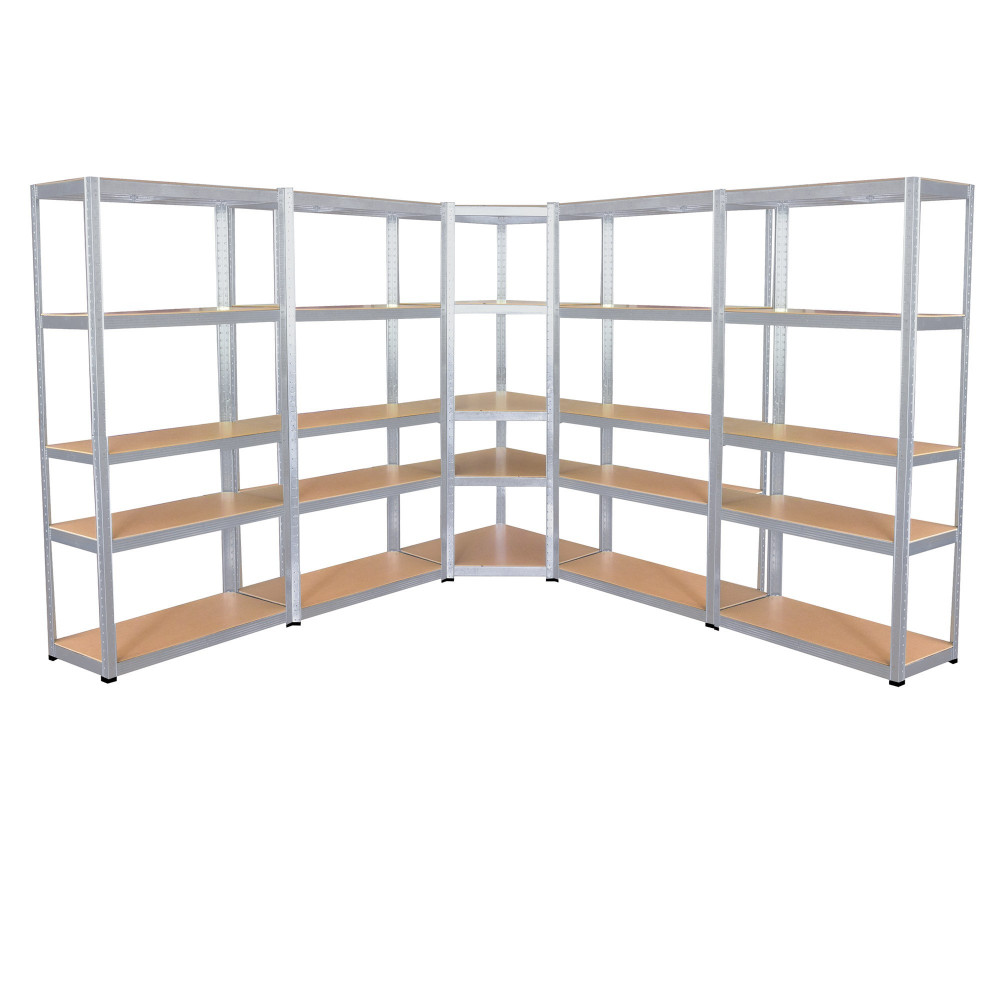 Oxeo - 5 Étagères Spécial Angle Pour Grand Garage - Étagères De Coin