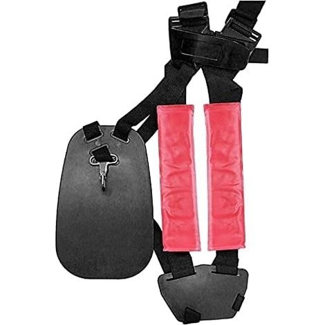 Bandoulière pour tondeuse et taille-bordures en lin, double sangle rembourrée, réglable, rouge