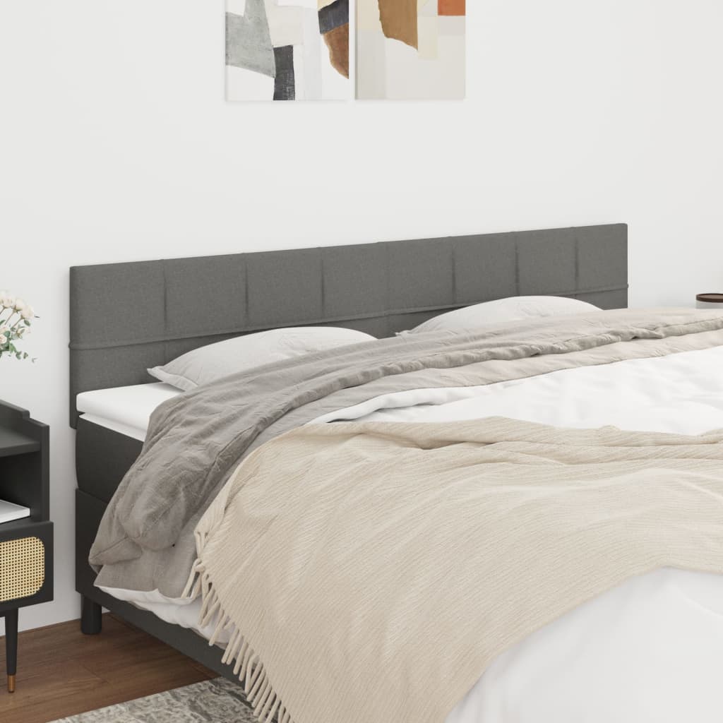 vidaXL Têtes de lit Gris foncé 200x5x78/88 cm Tissu