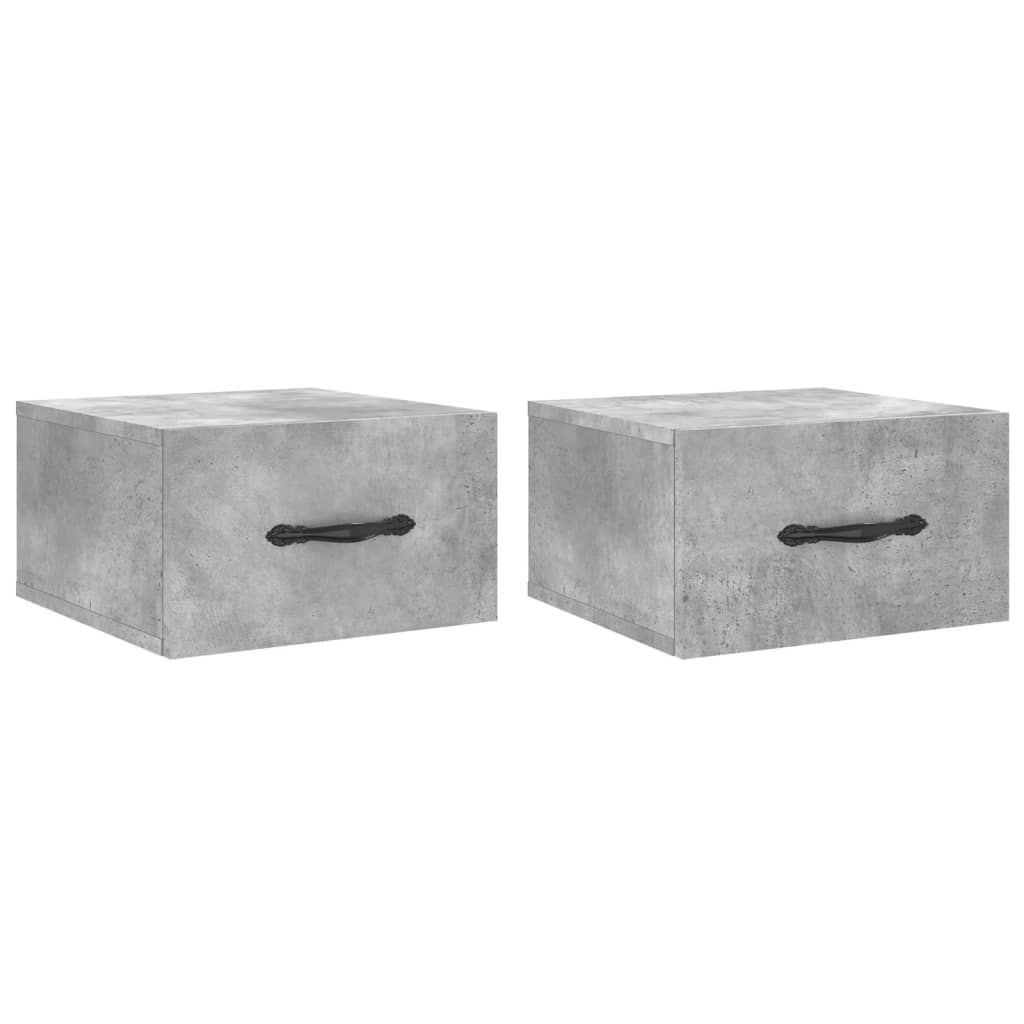 Joom Yiwydaa Wandmontierte Nachttische Set Aus 2 Stück Betongrau 35 X 35 X 20 Cm - Bild 3