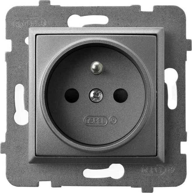Ospel Aria Einzelsteckdose Mit/Ohne Steckdose, Grau Matt Gp-1Uz/M/70