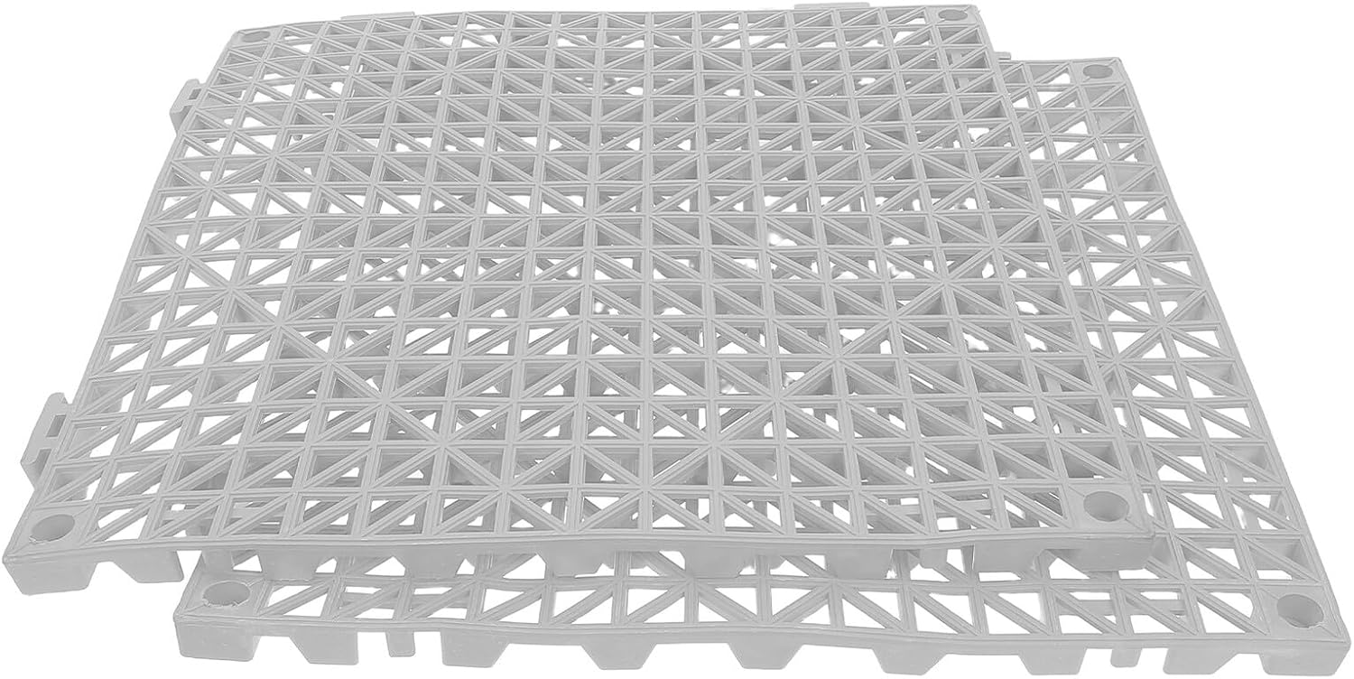 Plaque antidérapante modulable en PVC, structure creuse clipsable, drainage rapide, noir, lot de 2
