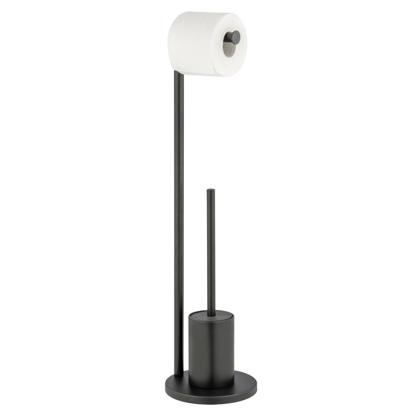 Wenko Metall Stand Wc-garnitur Ferla In Schwarz 18 X 69,5 Cm